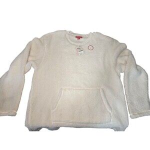 NWT Family PJs men's fleece white Large long sleeve soft shirt